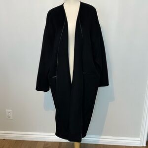 Totême Black Wool and Cashmere Clasp coat